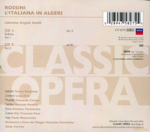Berganza: Rossini:L\'italiana In Algeri [2CD]