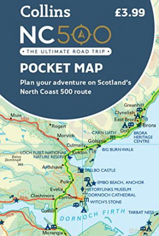 NC500 Pocket Map: Plan your adventure on Scotland's North Coast 500 route - Collins Maps [KSIĄŻKA]