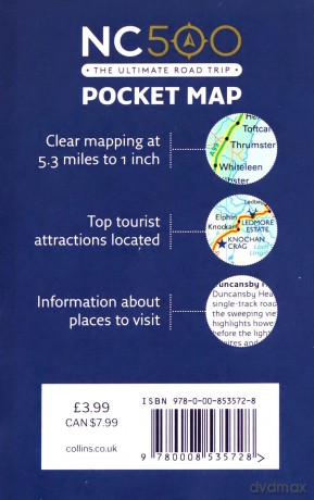 NC500 Pocket Map: Plan your adventure on Scotland's North Coast 500 route - Collins Maps [KSIĄŻKA]