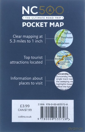 NC500 Pocket Map: Plan your adventure on Scotland's North Coast 500 route - Collins Maps [KSIĄŻKA]