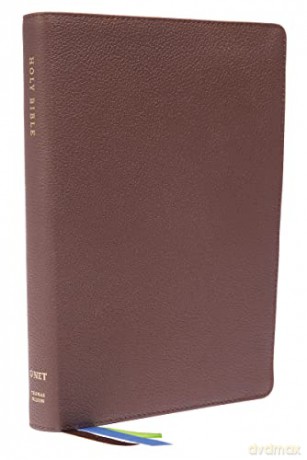 NET Bible, Thinline Large Print, Genuine Leather, Brown, Comfort Print: Holy Bible - Bibles - Thomas Nelson [KSIĄŻKA]