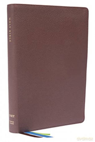 NET Bible, Thinline Large Print, Genuine Leather, Brown, Thumb Indexed, Comfort Print: Holy Bible - Bibles - Thomas Nelson [KSIĄŻKA]