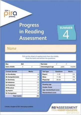 New PiRA Test 4, Summer PK10 (Progress in Reading Assessment) - Colin McCarty [KSIĄŻKA]