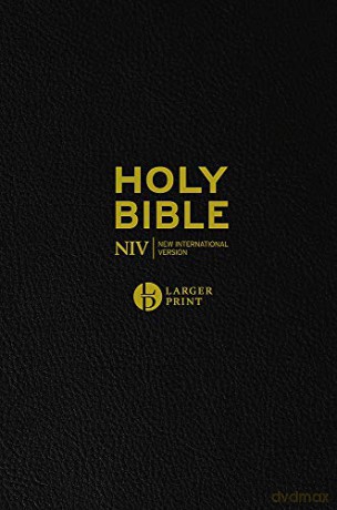 NIV Larger Print Black Leather Bible - New International Version [KSIĄŻKA]