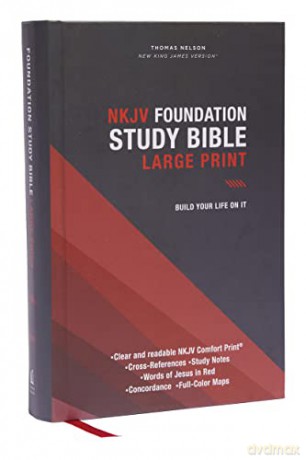 NKJV, Foundation Study Bible, Large Print, Hardcover, Burgundy, Red Letter, Comfort Print: Holy Bible, New King James Version - Bibles - Thomas Nelson [KSIĄŻKA]