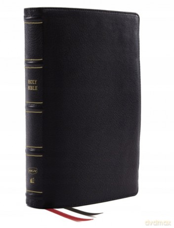 NKJV, Thinline Reference Bible, Genuine Leather, Black, Red Letter, Comfort Print: Holy Bible, New King James Version - Bibles - Thomas Nelson [KSIĄŻKA]