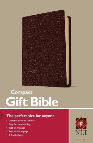 NLT Compact Gift Bible Bonded Leather Burgundy - Tyndale [KSIĄŻKA]