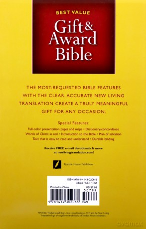 NLT Gift and Award Bible, Black: New Living Translation (Gift and Award Bible: New Living Translation-2) - Tyndale [KSIĄŻKA]