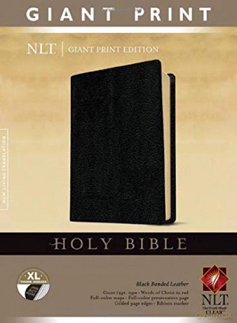 NLT Holy Bible Giant Print Indexed Black Bonded Leather [KSIĄŻKA]