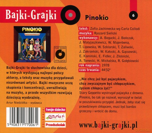 Pinokio - Zofia Jachimecka wg C. Collodiego [AUDIOBOOK] [CD]