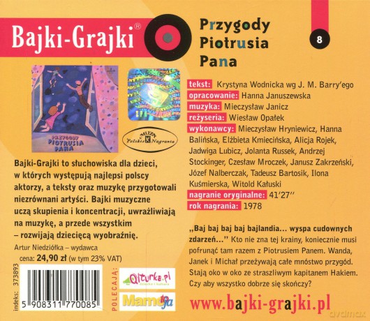 Przygody Piotrusia Pana - Krystyna Wodnicka wg J.M. Barry'ego [AUDIOBOOK] [CD]