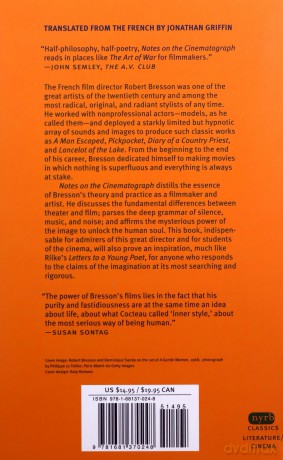 Notes On The Cinematograph (New York Review Books Classics) - Robert Bresson [KSIĄŻKA]