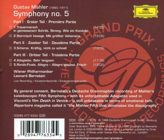 Bernstein Wp: Mahler:Symphony No.5 - Grand Prix [CD]