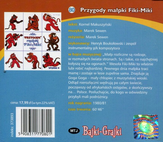 Przygody małpki Fiki-Miki [AUDIOBOOK] [CD]