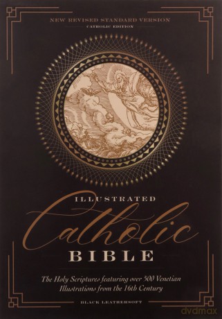 NRSVCE, Illustrated Catholic Bible, Leathersoft, Black, Comfort Print: Holy Bible - Catholic Bible Press [KSIĄŻKA]