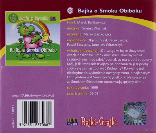 Bajka o Smoku Obiboku - Marek Bartkowicz [AUDIOBOOK] [CD]