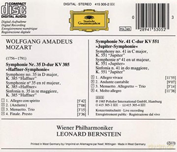 Bernstein Wp: Mozart:Sym 35 + [CD]