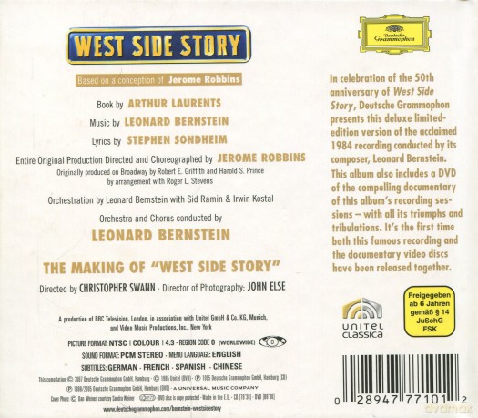 Leonard Bernstein/Jose Carreras/Kiri Te Kanawa: West Side Story Deluxe Limited Edition (digibook) [CD]+[DVD]