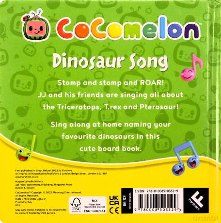 Official CoComelon Sing-Song: Dinosaur Song: Sing along to this dinosaur song with JJ! - Cocomelon [KSIĄŻKA]