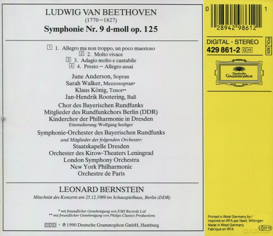 Bernstein: Beethoven:Sym 9\'ode To Freedom [CD]