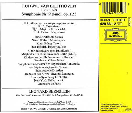 Bernstein: Beethoven:Sym 9\'ode To Freedom [CD]