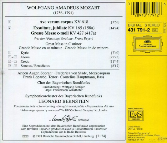 Bernstein: Mozart:C-Minor Mass + [CD]
