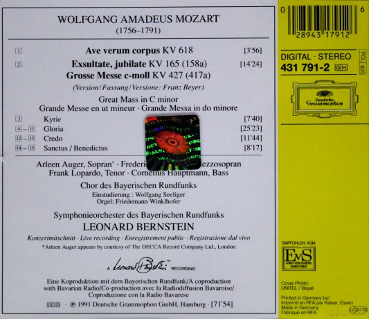 Bernstein: Mozart:C-Minor Mass + [CD]