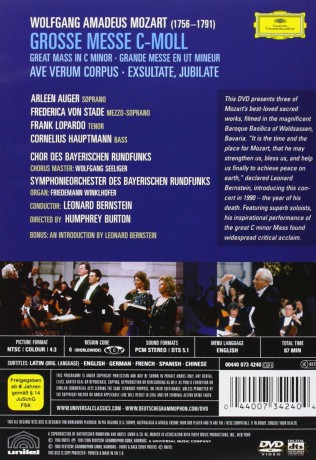 Bernstein: Mozart:Mass C Minor,Ave Verum,Exultate [DVD]