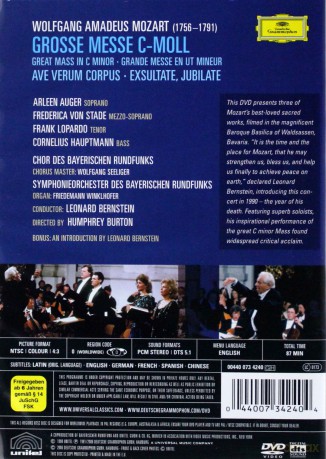 Bernstein: Mozart:Mass C Minor,Ave Verum,Exultate [DVD]