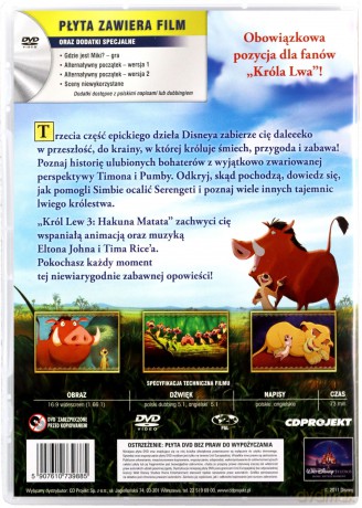 Król Lew 3: Hakuna Matata (Disney) [DVD]