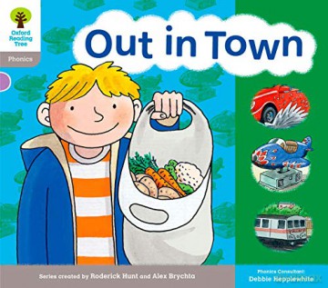 Oxford Reading Tree: Level 1: Floppy's Phonics: Sounds and Letters: Out in Town - Roderick Hunt [KSIĄŻKA]