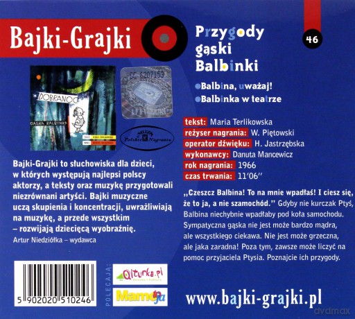 Przygody gąski Balbinki [AUDIOBOOK] [CD]