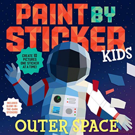 Paint by Sticker Kids: Outer Space: Create 10 Pictures One Sticker at a Time! Includes Glow-in-the-Dark Stickers [KSIĄŻKA]