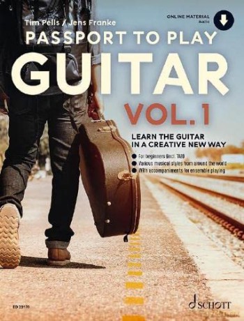 Passport to Play Guitar, Vol.1: Learn the Guitar in a creative new way - easy - sheet music including TAB - with Online material (ED 23170) - Jens Franke [KSIĄŻKA]