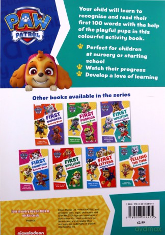 PAW Patrol First 100 Words Activity Book: Get ready for school with Paw Patrol [KSIĄŻKA]