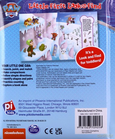 PAW Patrol Little First Look and Find - PI Kids: 1 - Editors of Phoenix International Publications [KSIĄŻKA]