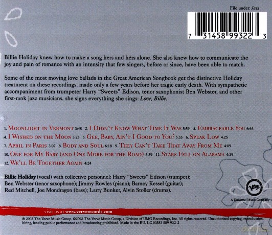Bilie Holiday: Holiday For Lovers [CD]