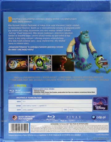 Uniwersytet potworny (Disney) [Blu-Ray]