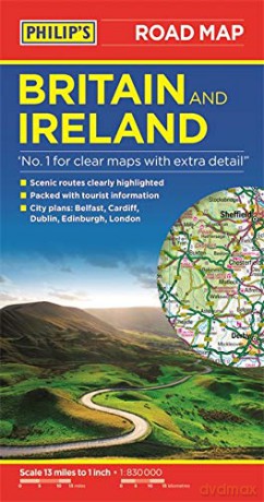 Philip's Britain and Ireland Road Map (Philip's Sheet Maps) - Philip's Maps [KSIĄŻKA]