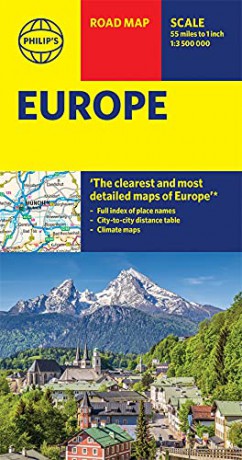 Philip's Europe Road Map (Philip's Sheet Maps) - Philip's Maps [KSIĄŻKA]