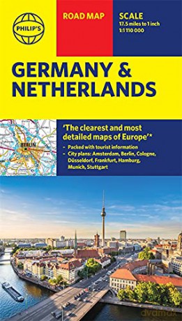 Philip's Germany and Netherlands Road Map (Philip's Sheet Maps) - Philip's Maps [KSIĄŻKA]