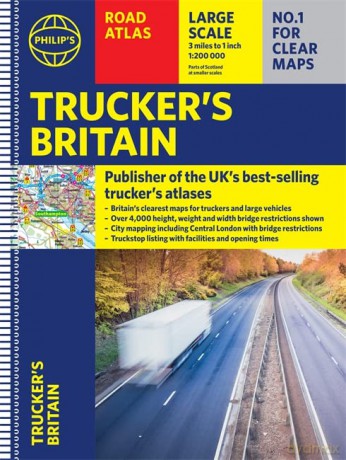 Philip's Trucker's Road Atlas of Britain: (Spiral A3) (Philip's Road Atlases) - Philip's Maps [KSIĄŻKA]