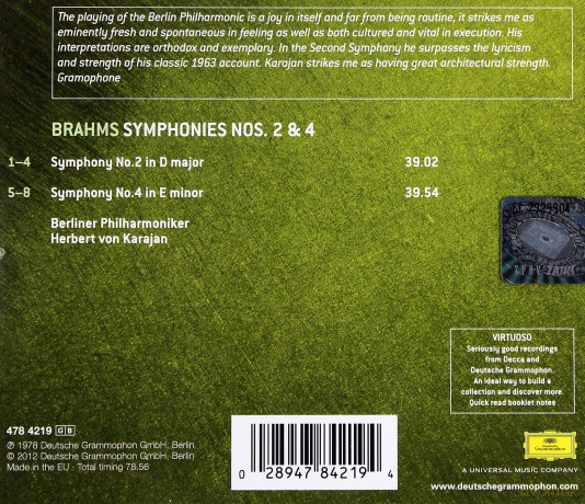 Herbert Von Karajan: Brahms:Symph.2&4  [CD]