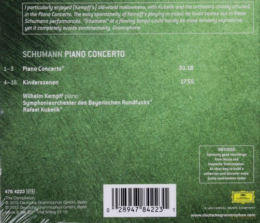 Wilhelm Kempff: Schumann:Piano Con., Kinderszenen  [CD]