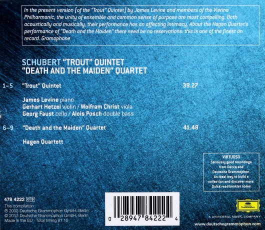 James Levine: Schubert:Trout Quintet,Death And The Maide  [CD]