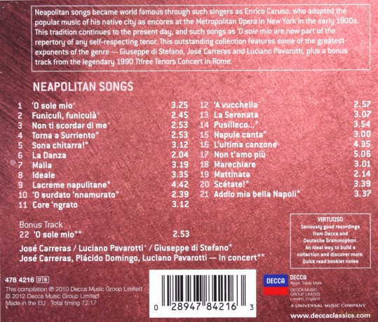 Neapolitan Songs [CD]