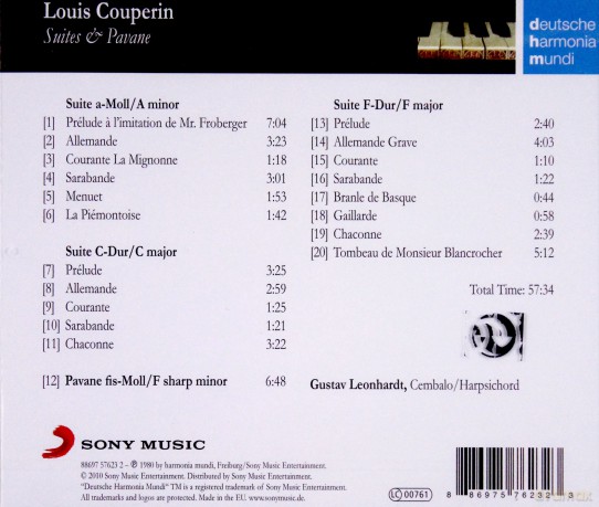 Gustav Leonhardt: Couperin - Suiten Und Pavane [CD]