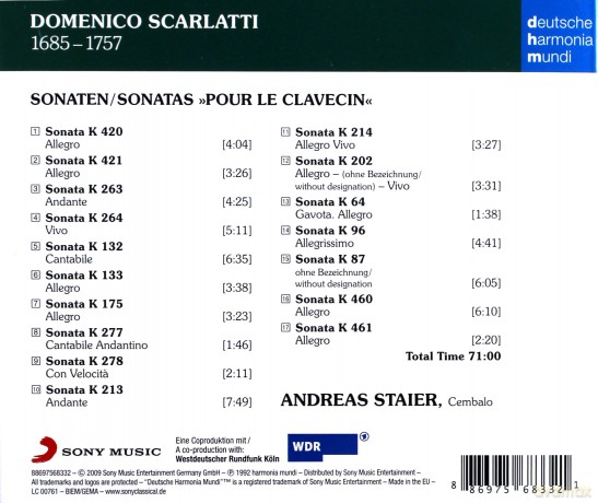Andreas Staier: Scarlatti Sonatas Vol. 2 [CD]