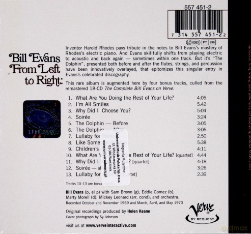 Bill Evans: From Left To The Right [CD]