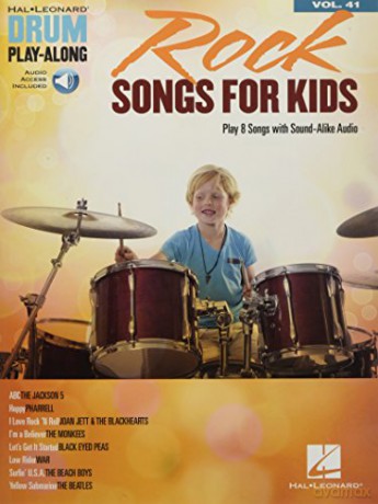 Rock Songs for Kids: Drum Play-Along Volume 41 (Hal Leonard Drum Play-Along) (Includes Online Access Code) - Hal Leonard Corp [KSIĄŻKA]